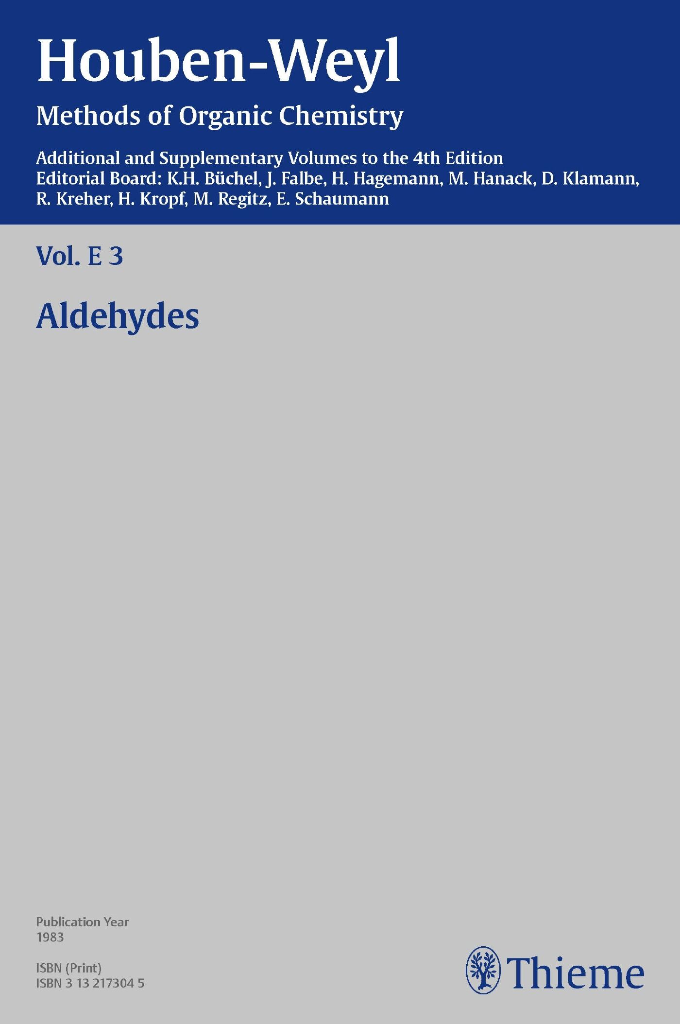 Houben-Weyl Methods of Organic Chemistry Vol. E 3, 4th Edition Supplement, 9783131811349