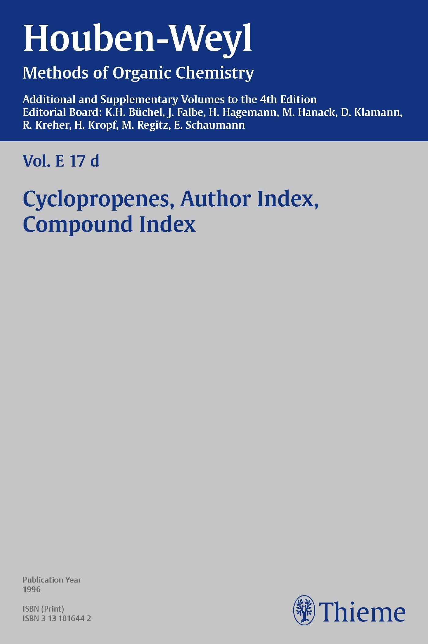Houben-Weyl Methods of Organic Chemistry Vol. E 17d, 4th Edition Supplement, 9783131819741