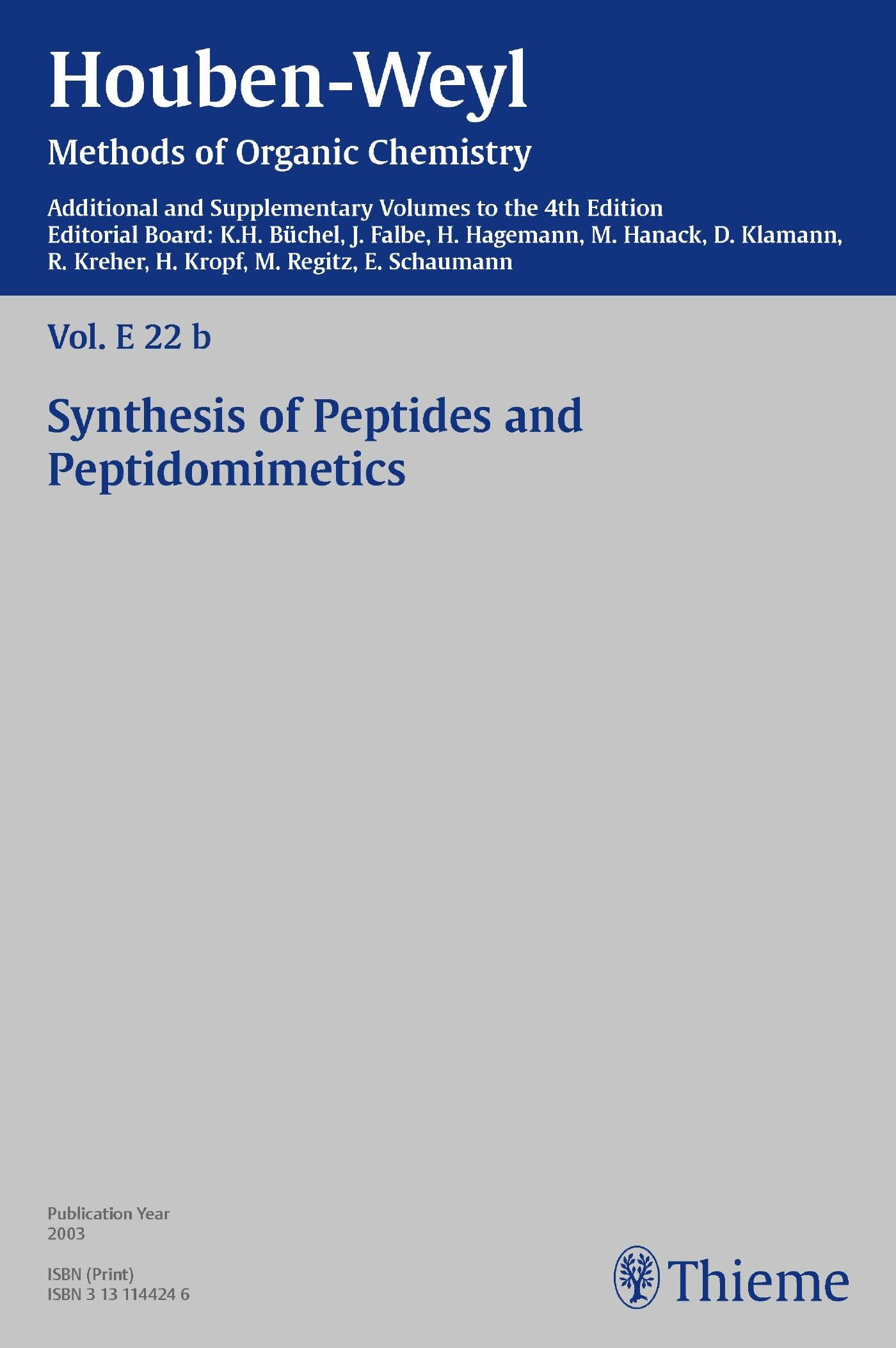 Houben-Weyl Methods of Organic Chemistry Vol. E 22b, 4th Edition Supplement, 9783131823144