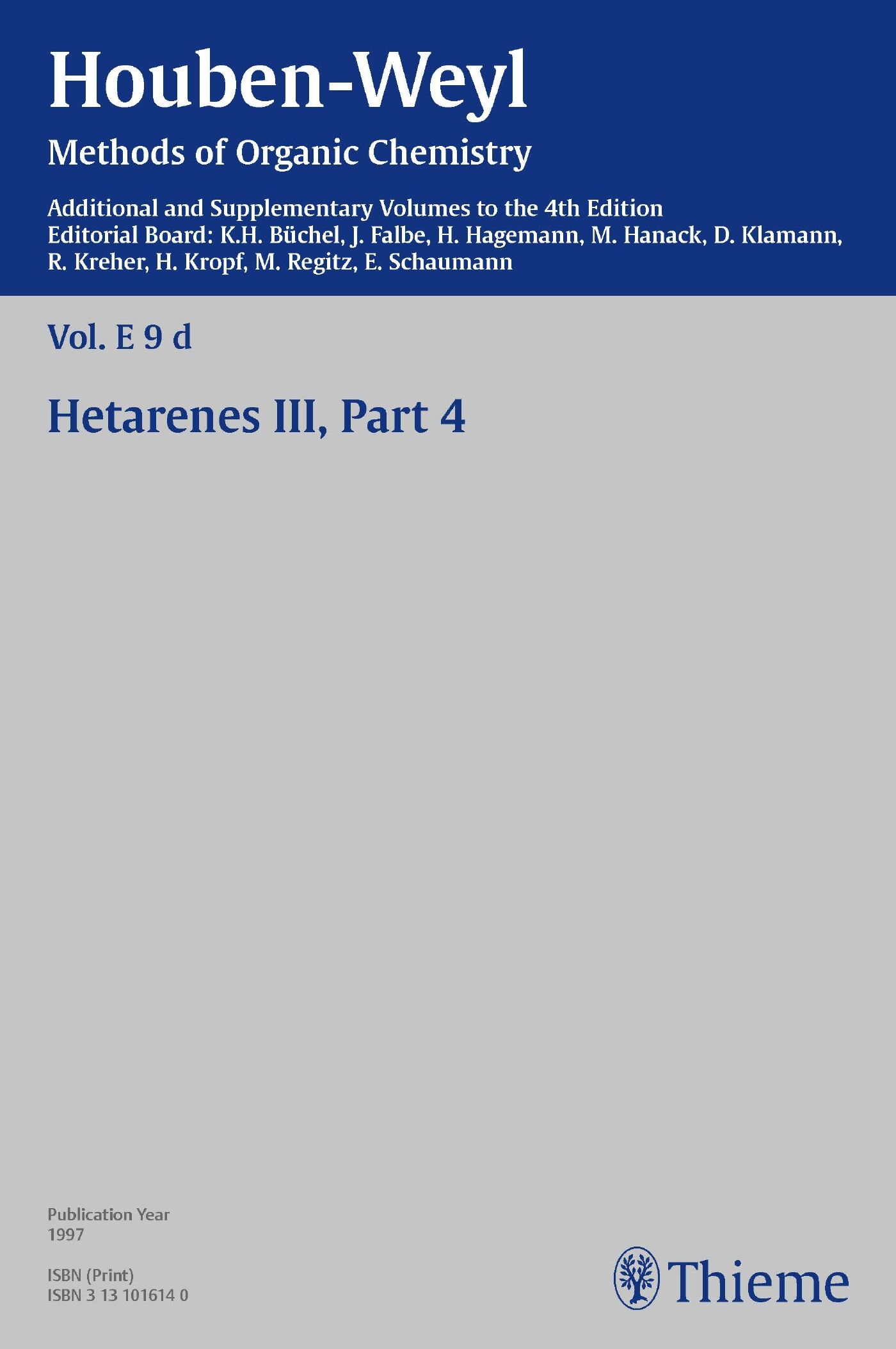 Houben-Weyl Methods of Organic Chemistry Vol. E 9d, 4th Edition Supplement, 9783131815248