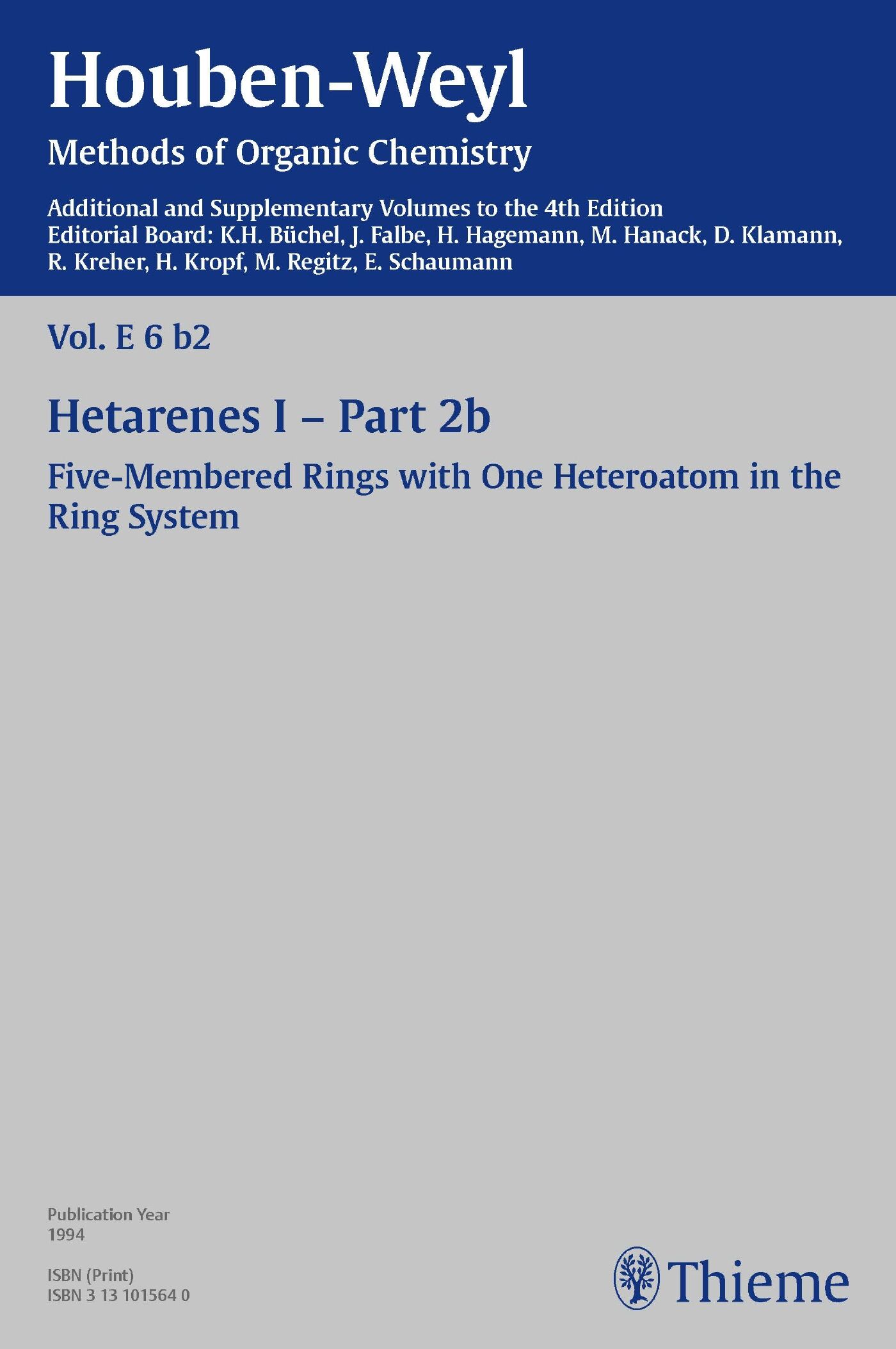 Houben-Weyl Methods of Organic Chemistry Vol. E 6/b2, 4th Edition Supplement, 9783131811844